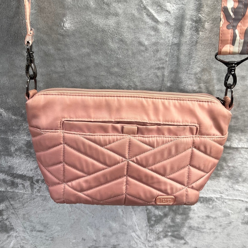 LUG Flare Crossbody Bag Quilted Blush Pink Padded Lightweight Travel Purse - Picture 1 of 10